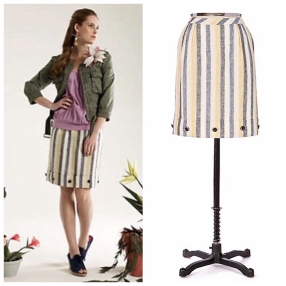 Anthropologie Dresses & Skirts - Anthro Edme & Esyllte striped button skirt SZ 10